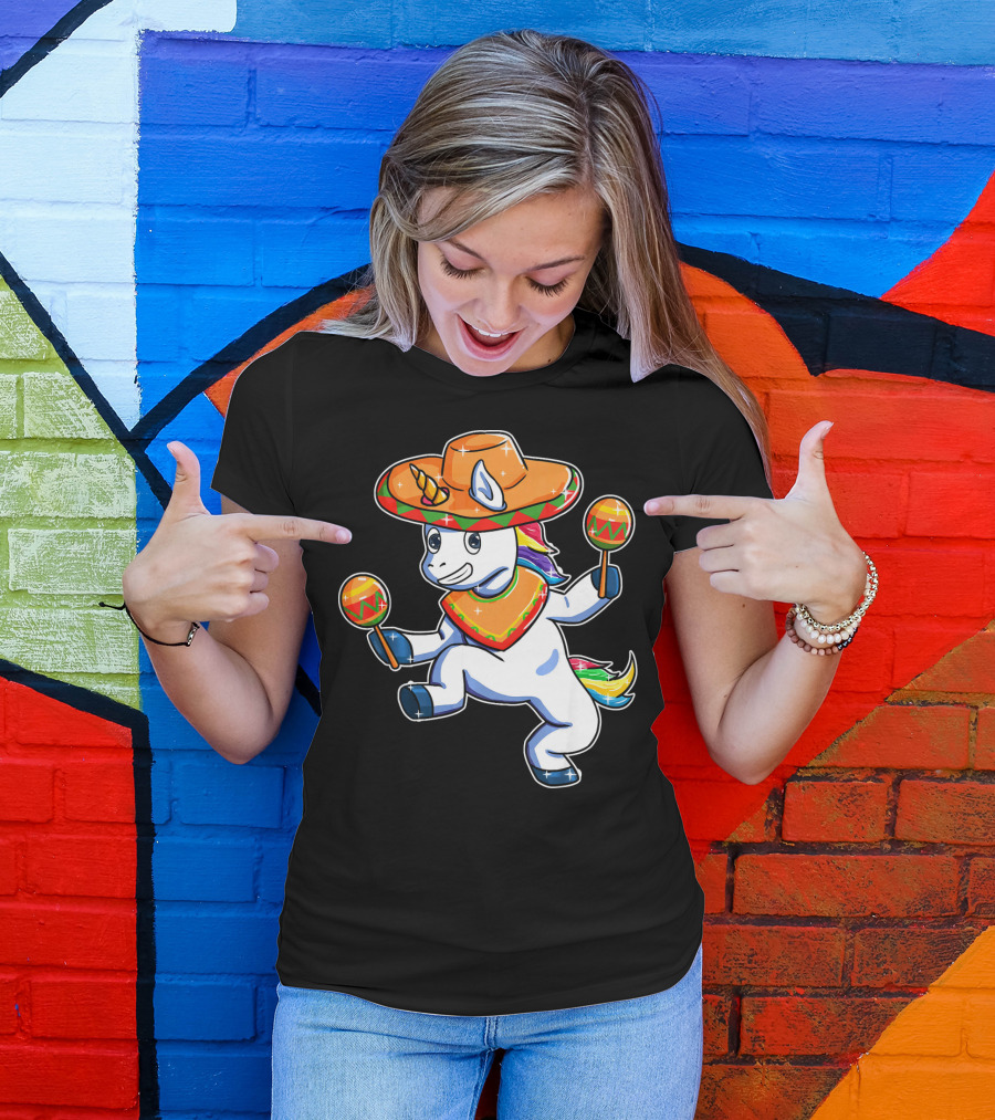 Funny Sombrero Unicorn Cinco De Mayo T-Shirt