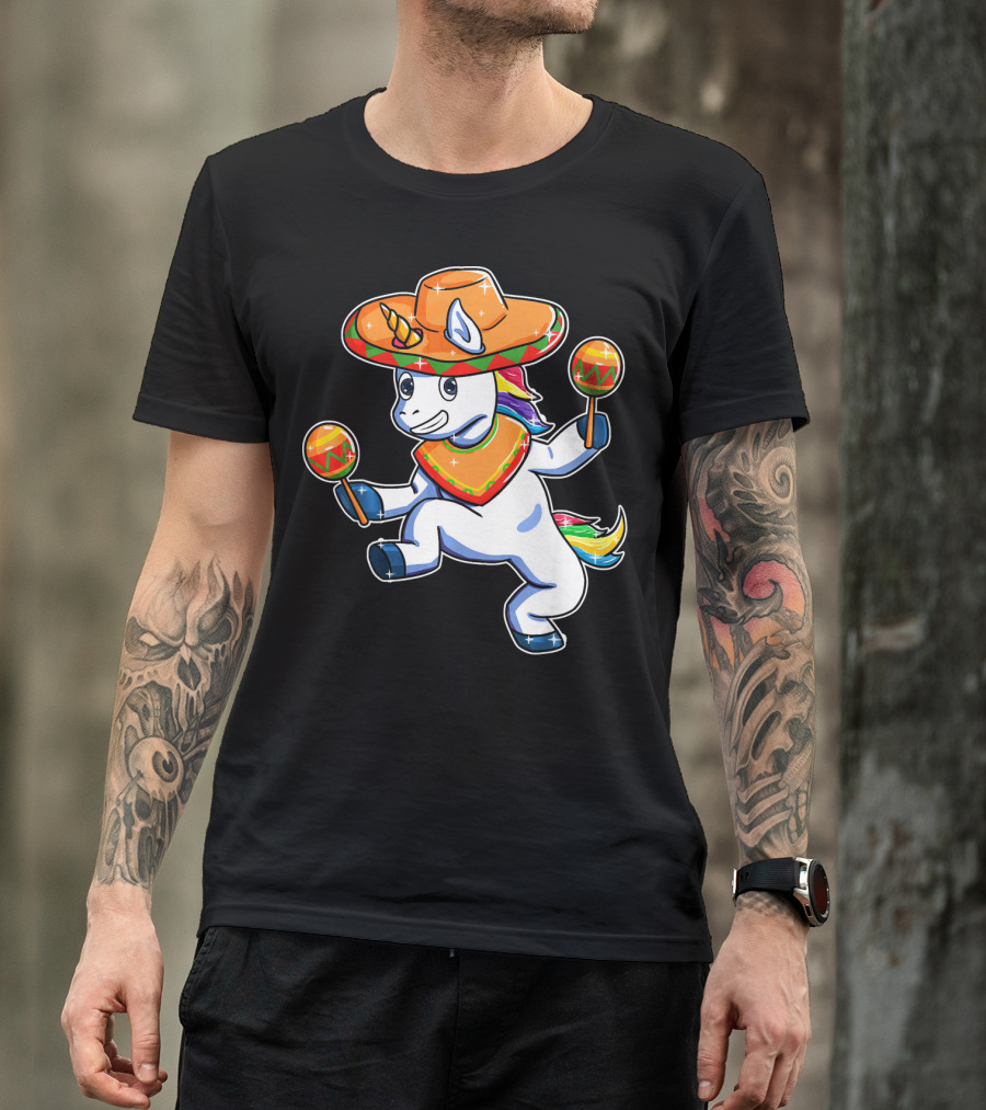Funny Sombrero Unicorn Cinco De Mayo T-Shirt