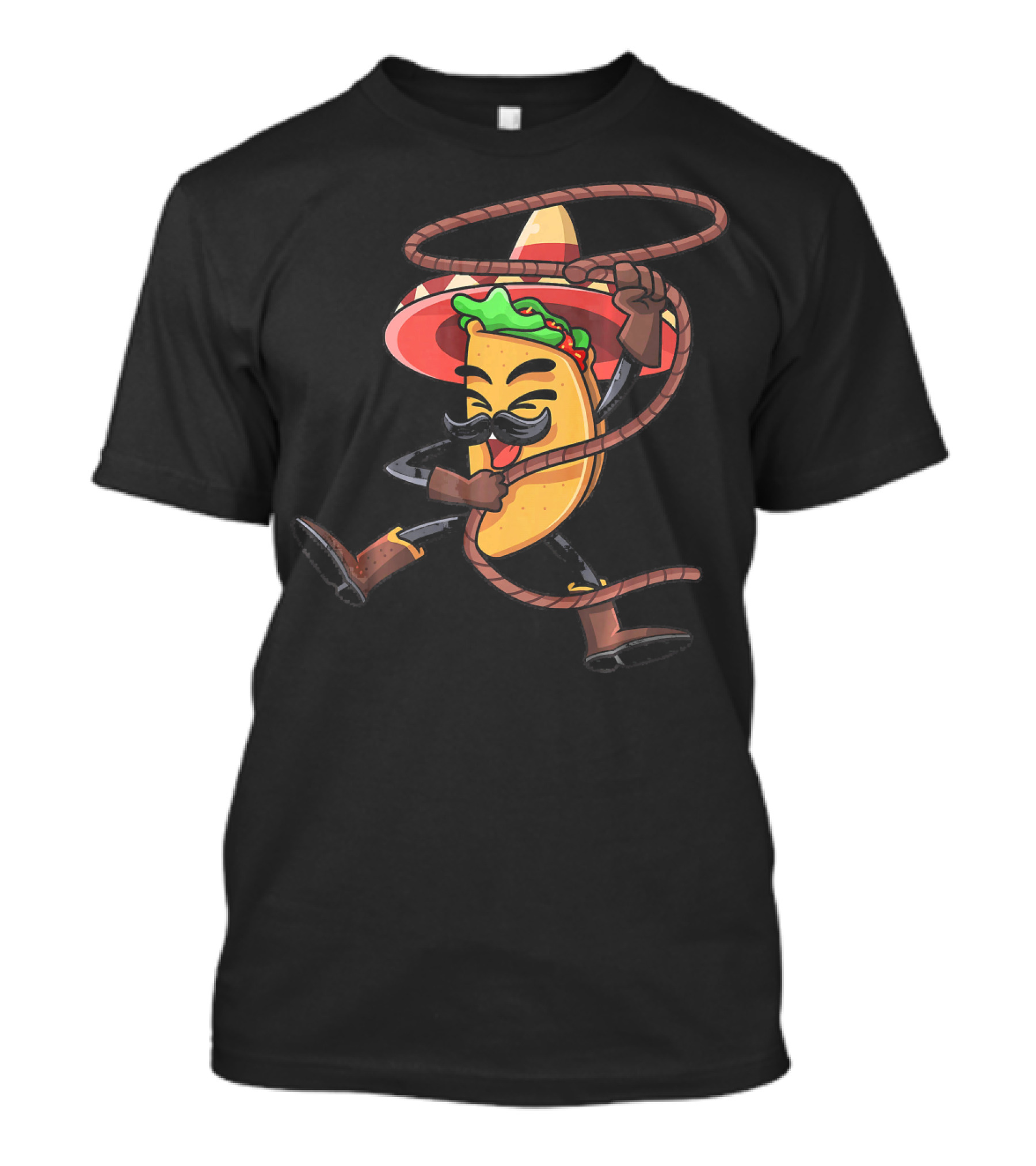Mexican Taco Cowboy Funny Sombrero Lasso Cinco De Mayo T-Shirt