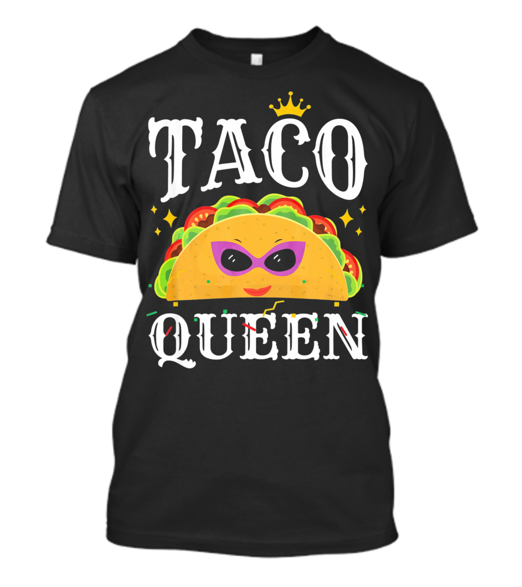 Taco Queen Cinco De Mayo Crown And Sunglasses T-Shirt