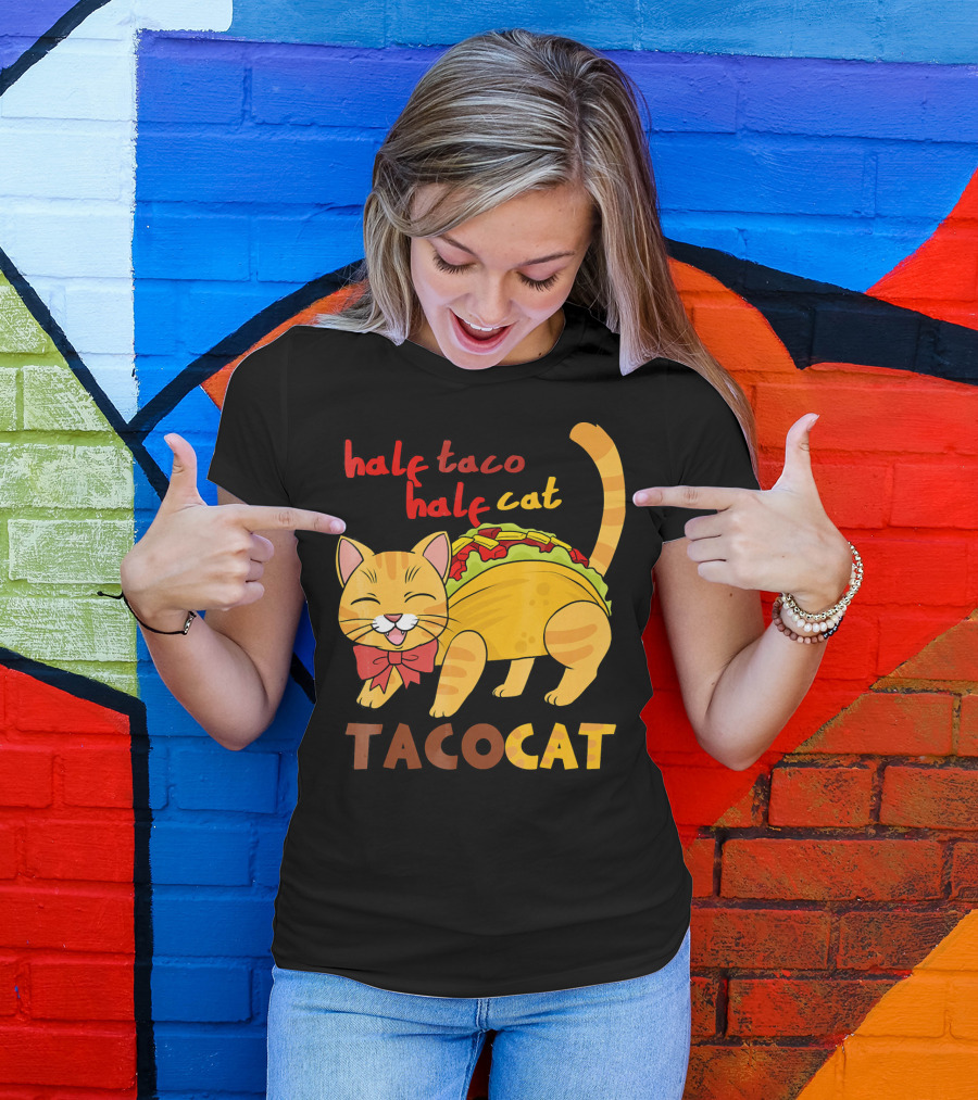 Half Taco Half Cat TacoCat Cinco De Mayo Taco T-Shirt