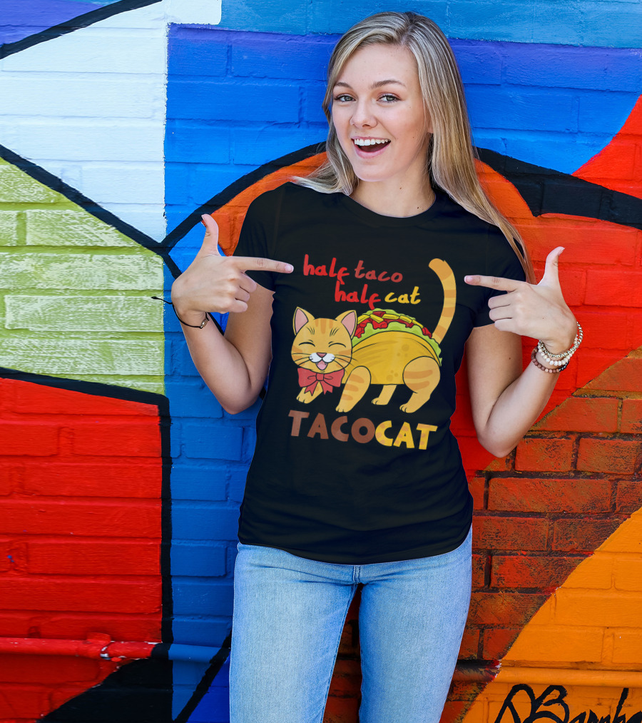 Half Taco Half Cat TacoCat Cinco De Mayo Taco T-Shirt