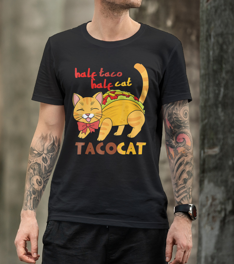 Half Taco Half Cat TacoCat Cinco De Mayo Taco T-Shirt