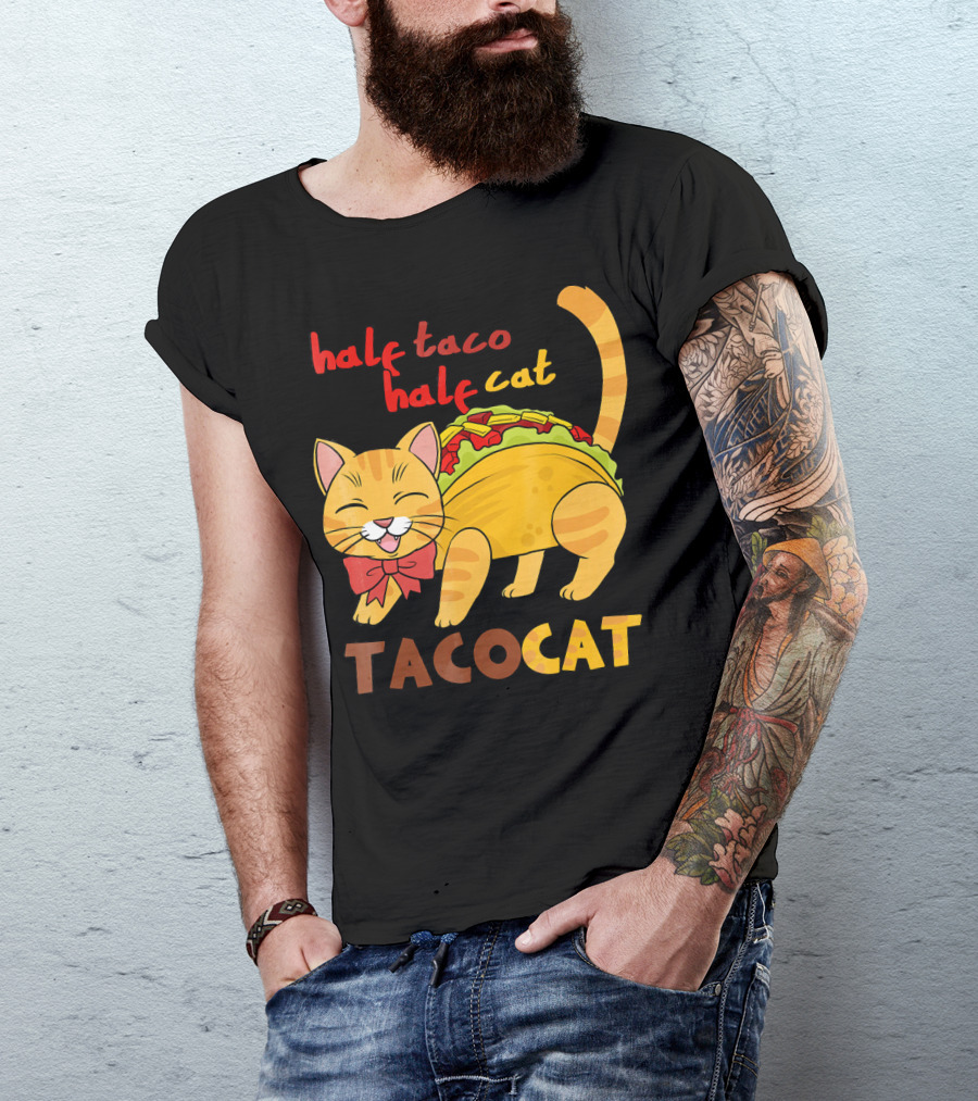 Half Taco Half Cat TacoCat Cinco De Mayo Taco T-Shirt