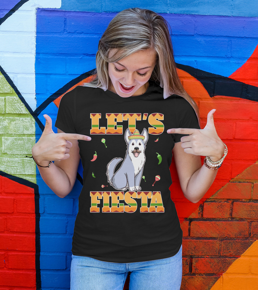Let's Fiesta Husky Dog Sombrero Cinco De Mayo T-Shirt