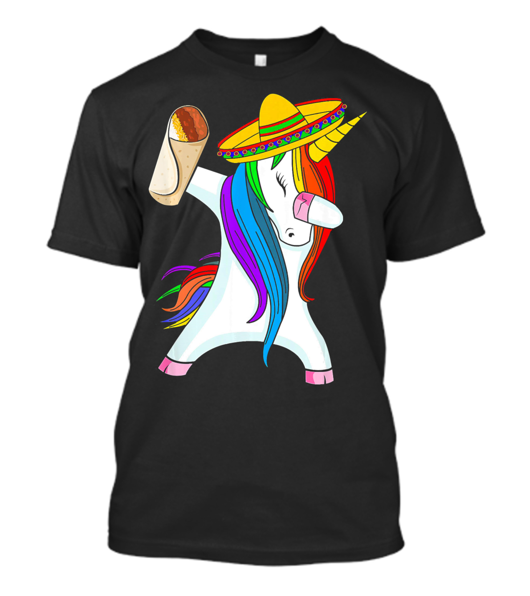 Cinco De Mayo Dabbing Unicorn Sombrero Burrito T-Shirt
