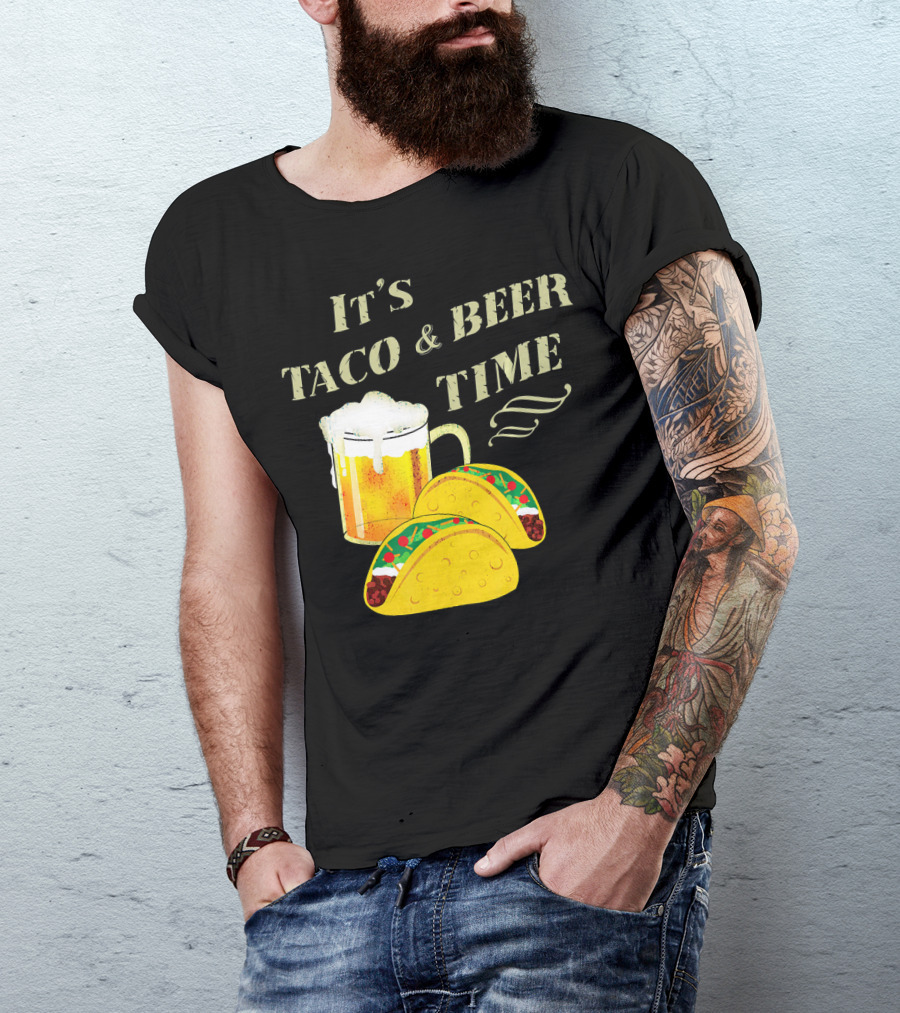 It's Taco And Beer Time With Tacos And Beer Mug T-Shirt