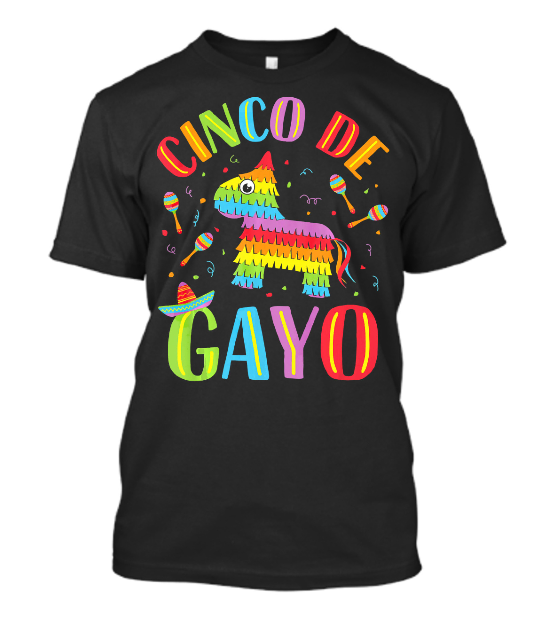 Cinco De Gayo Rainbow Pinata Maracas Fiesta T-Shirt