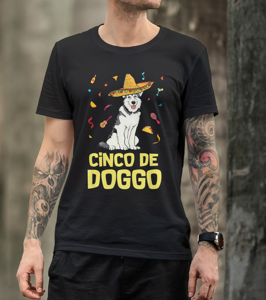 Cinco De Doggo Funny Taco Sombrero Husky T-Shirt