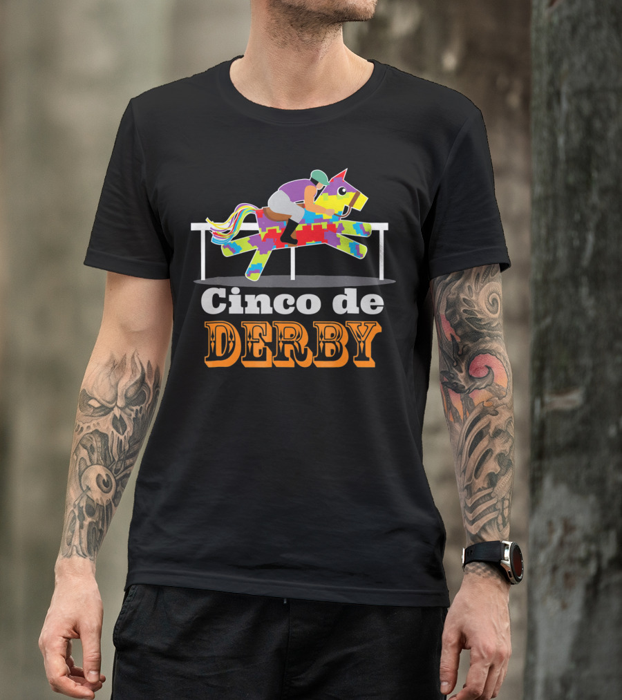 Cinco De Derby Pinata Horse Racing Jockey T-Shirt