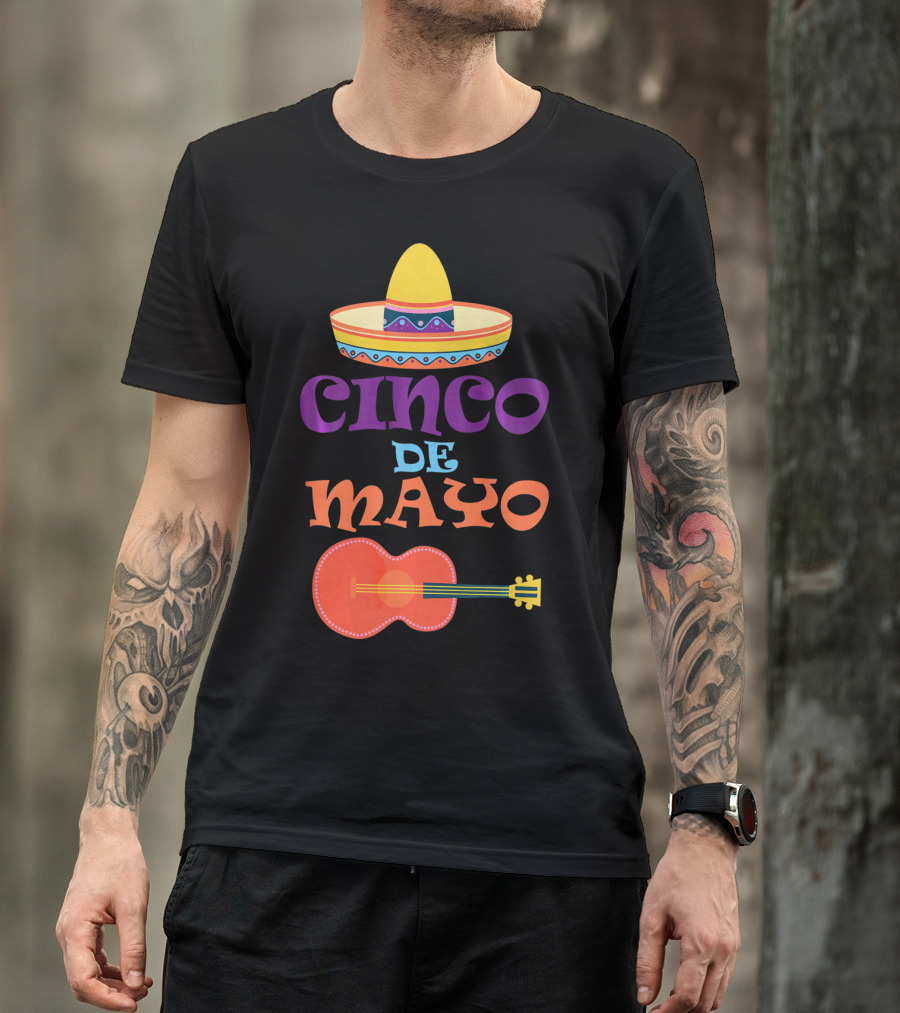 Cinco De Mayo Fiesta Sombrero And Guitar T-Shirt