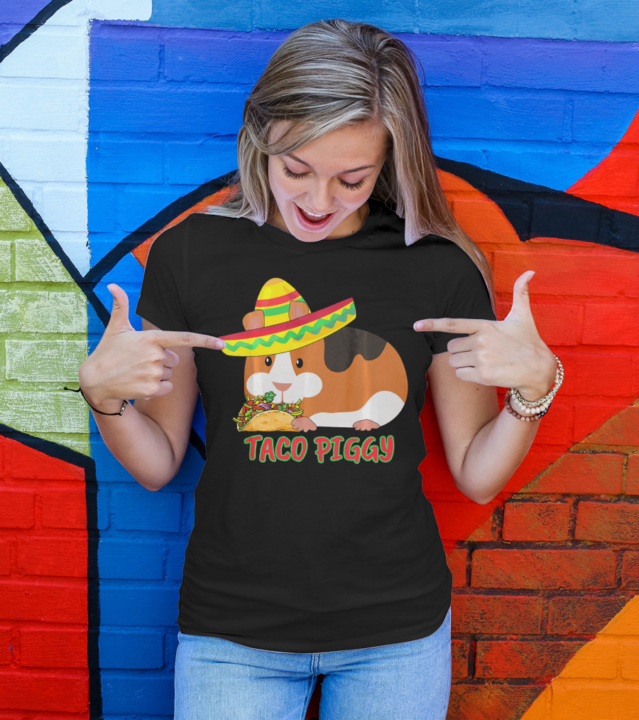 Cinco De Mayo Taco Piggy Guinea Pig With Sombrero T-Shirt