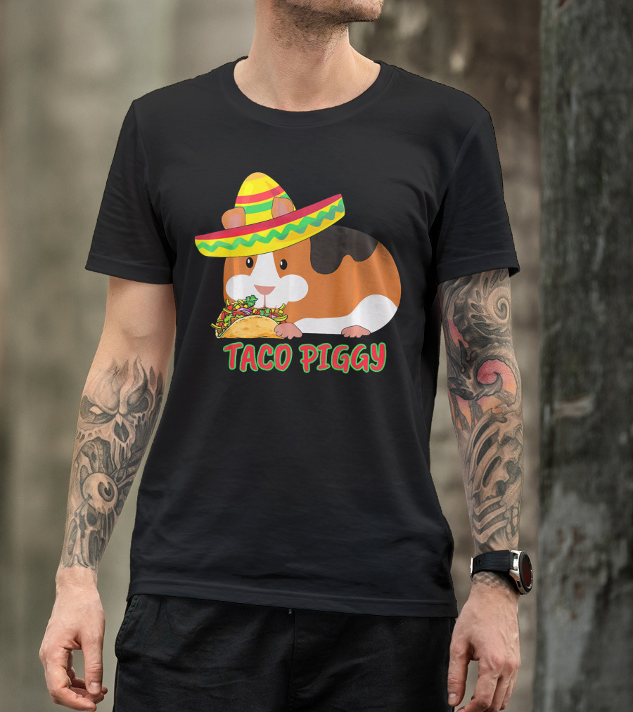 Cinco De Mayo Taco Piggy Guinea Pig With Sombrero T-Shirt