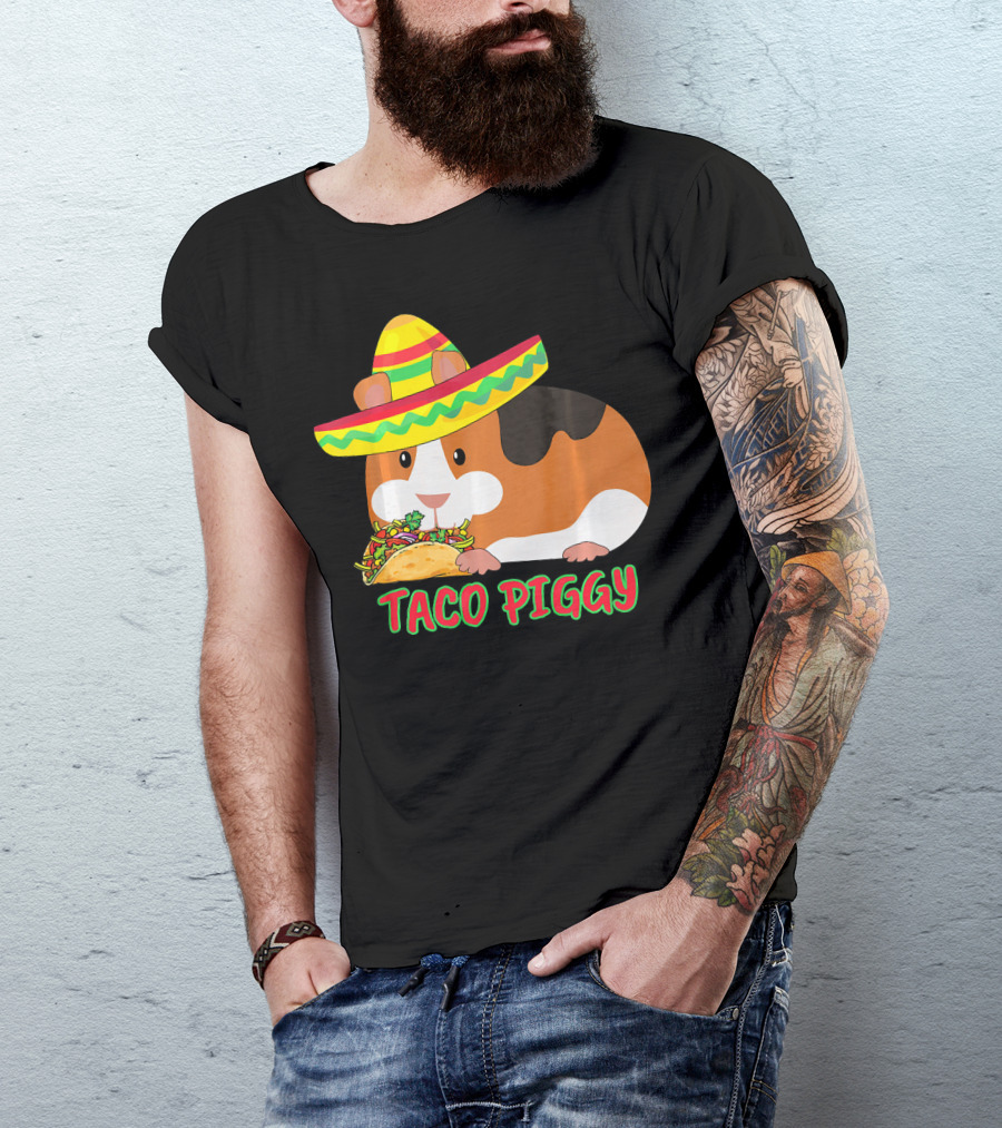Cinco De Mayo Taco Piggy Guinea Pig With Sombrero T-Shirt