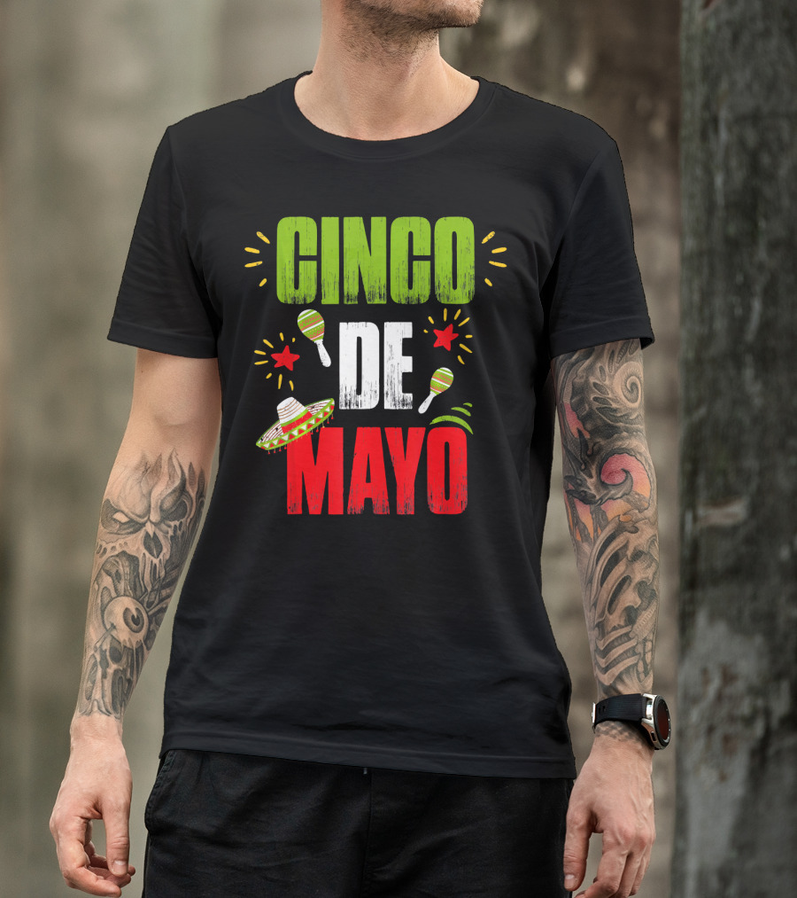 Cinco De Mayo Sombrero Maracas T-Shirt