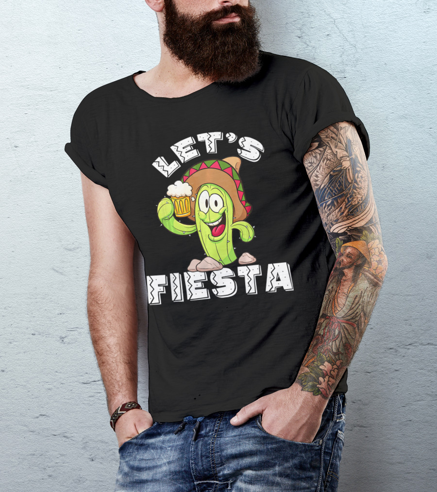 Let's Fiesta Cactus Sombrero Beer T-Shirt