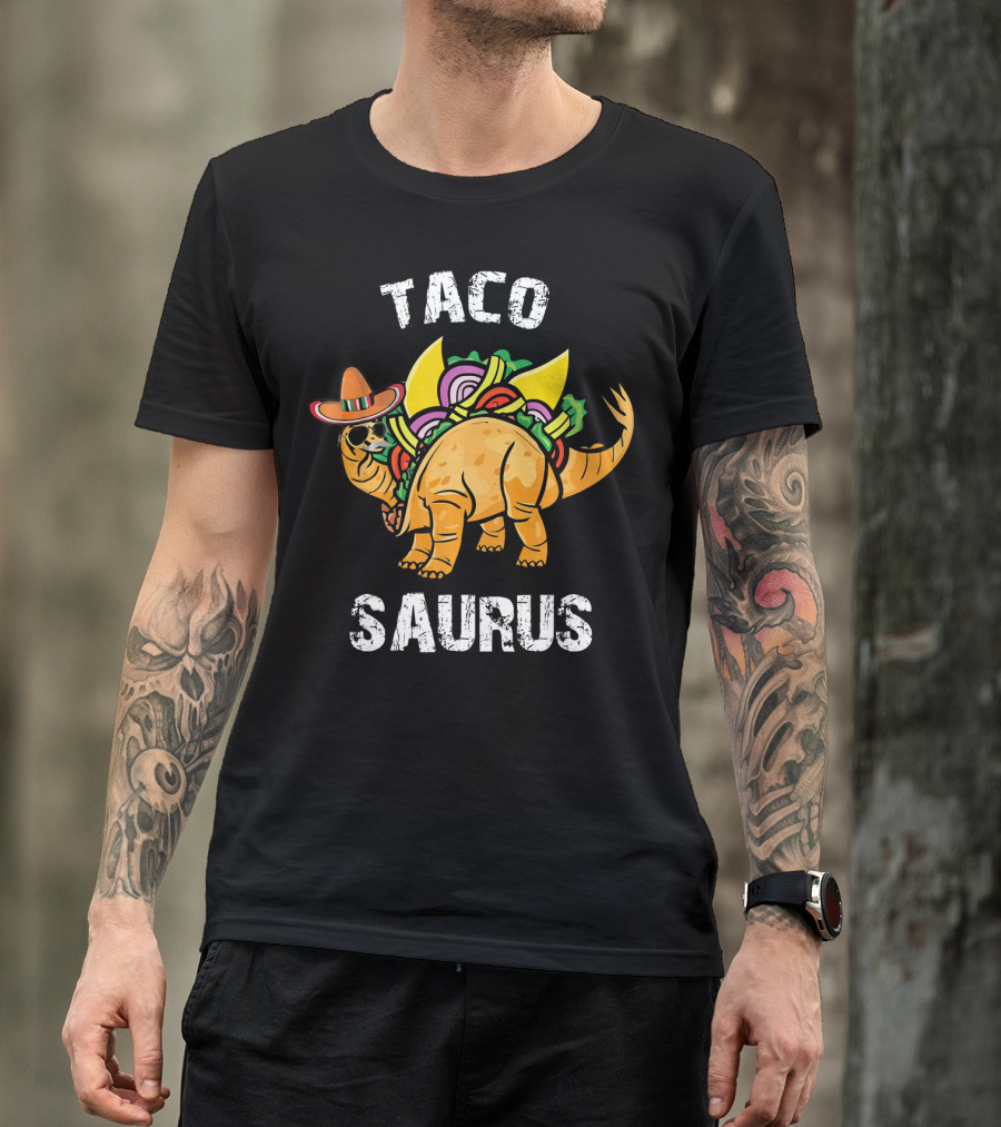 Tacosaurus Taco Dinosaur Funny Cinco De Mayo Fiesta T-Shirt