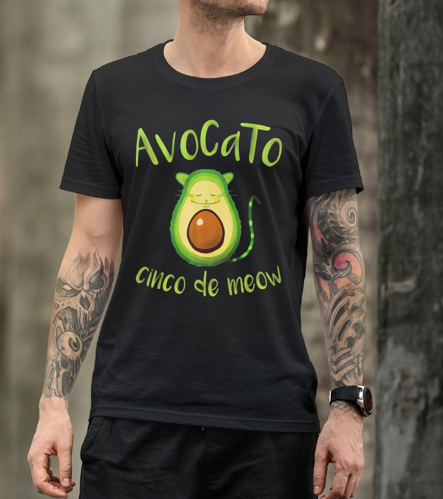 Avocato Cinco De Meow Avocado Cat Fusion T-Shirt