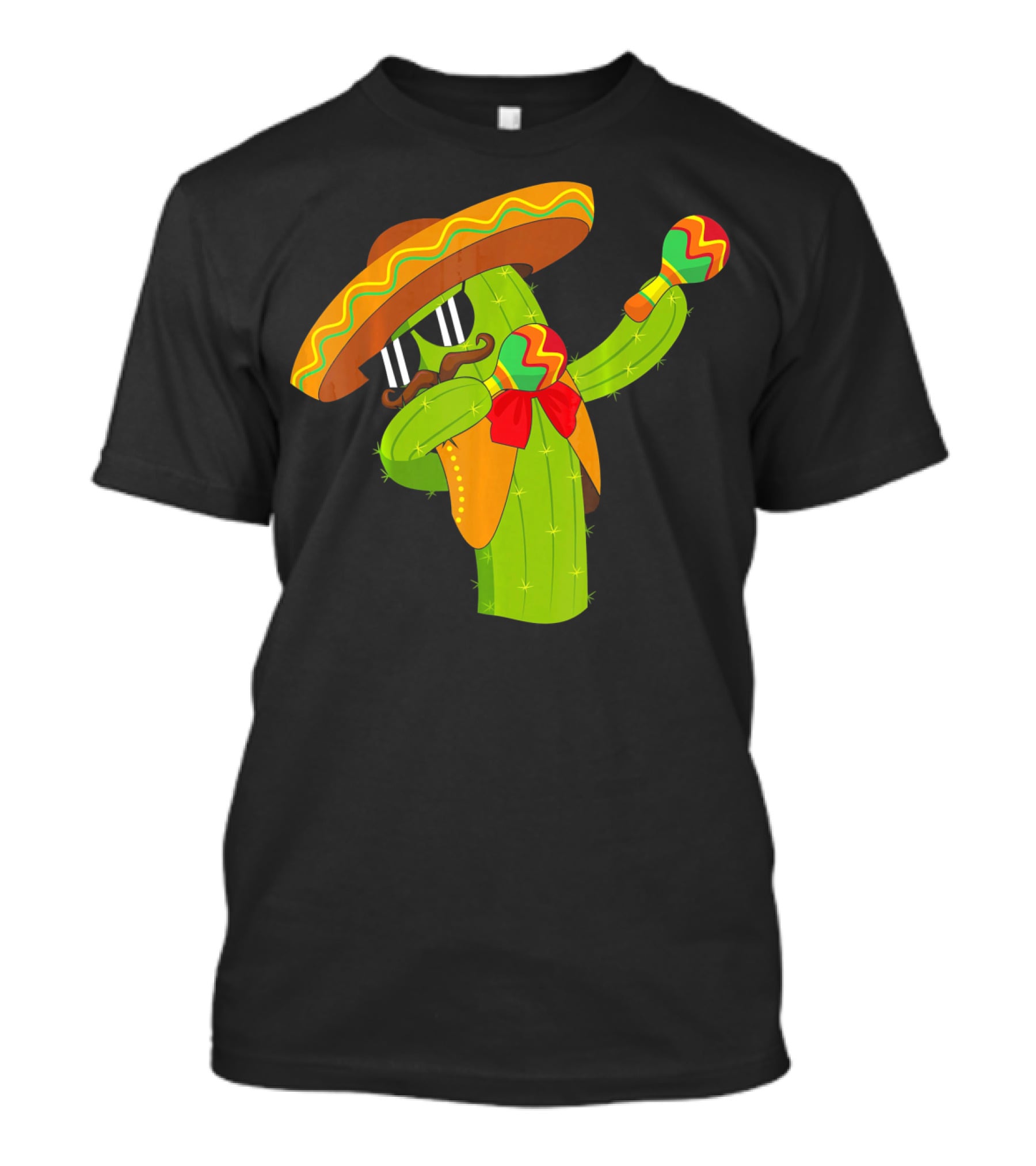 Cinco De Mayo Dabbing Cactus Sombrero Maracas T-Shirt