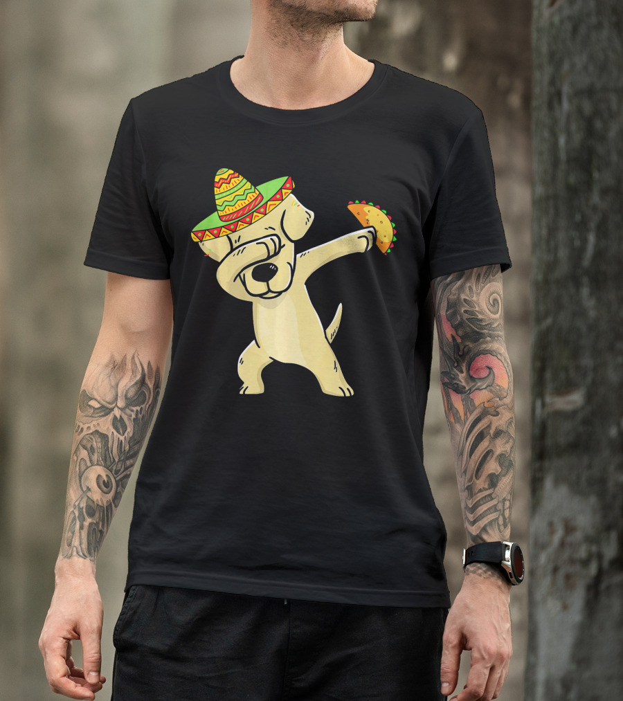 Labrador Retriever Dabbing With Taco And Sombrero T-Shirt