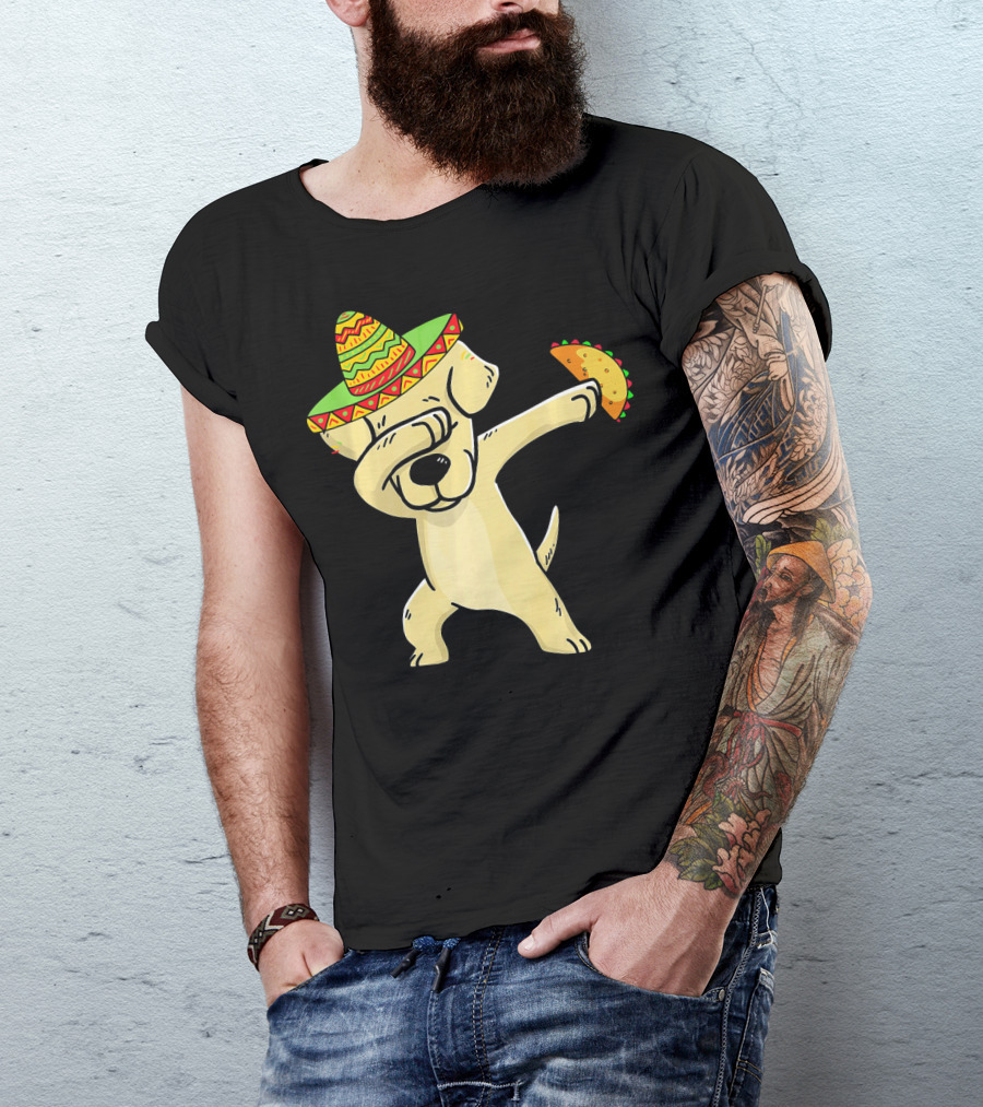 Labrador Retriever Dabbing With Taco And Sombrero T-Shirt