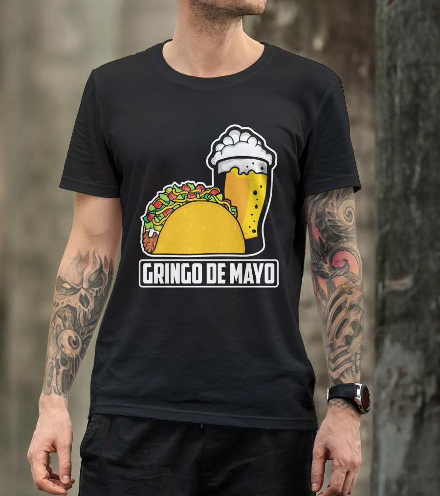 Gringo De Mayo Taco Beer Pun Cinco De Mayo T-Shirt