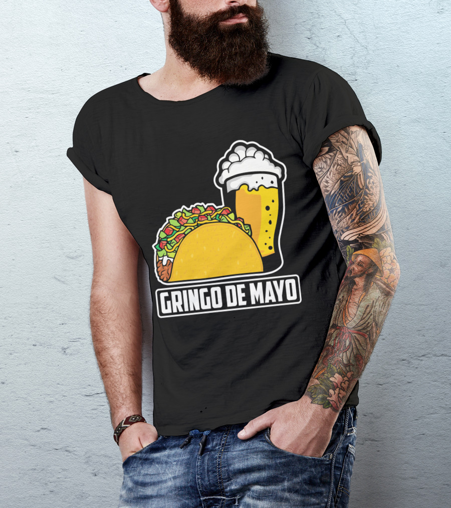 Gringo De Mayo Taco Beer Pun Cinco De Mayo T-Shirt