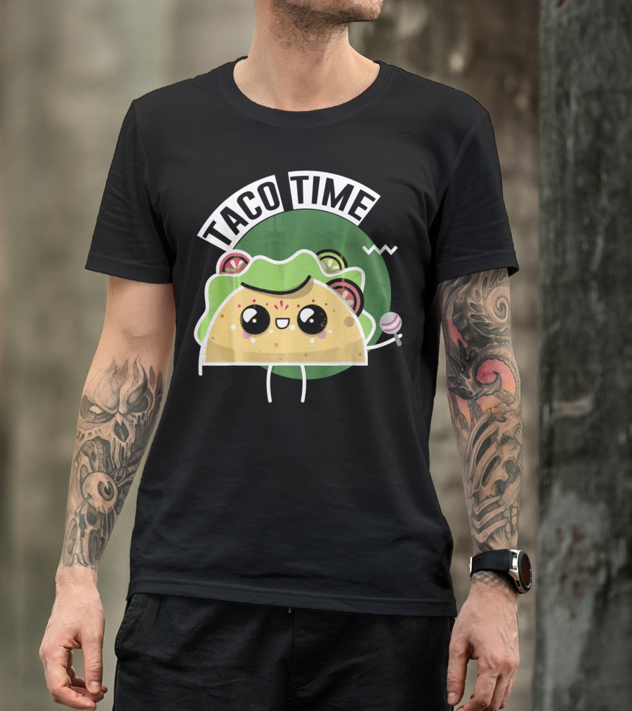 Taco Time Cinco De Mayo Me Food Cartoon Fiesta T-Shirt