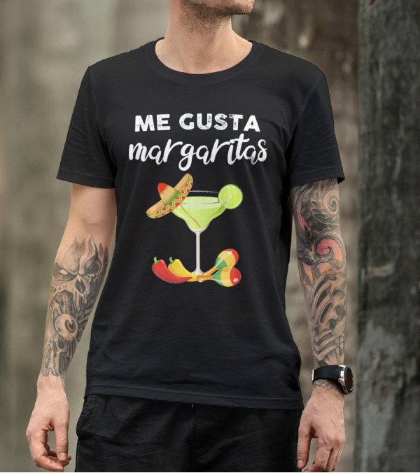 Me Gusta Margaritas Sombrero Lime Peppers Fiesta T-Shirt