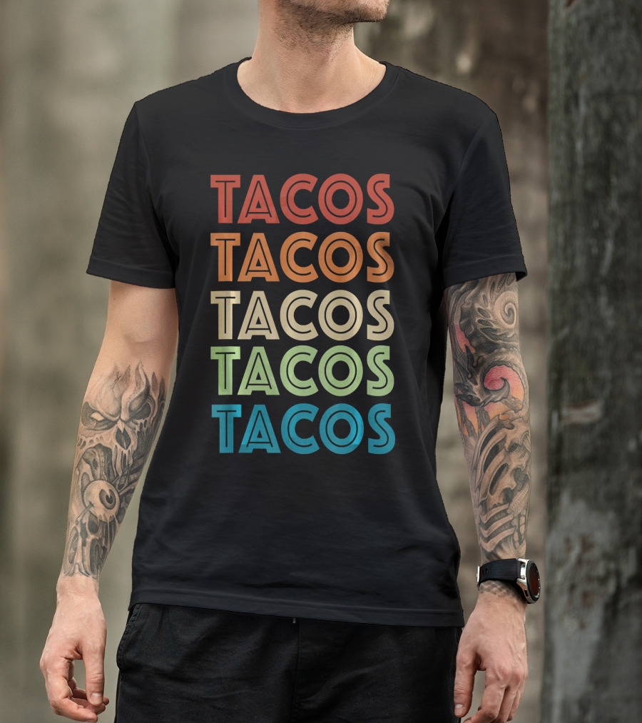 Cinco De Mayo Vintage Tacos Retro Typography T-Shirt