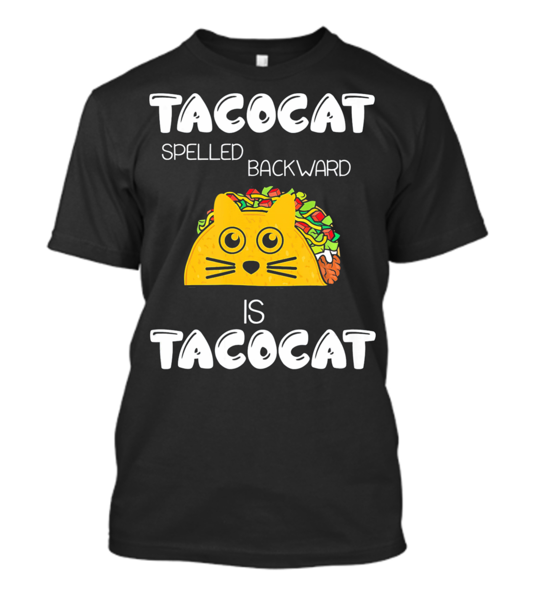 TacoCat Spelled Backward Is TacoCat Cinco De Mayo Cat Taco T-Shirt