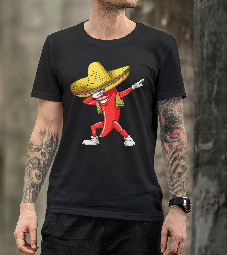 Dabbing Chili Pepper Sombrero Dance Cinco De Mayo T-Shirt