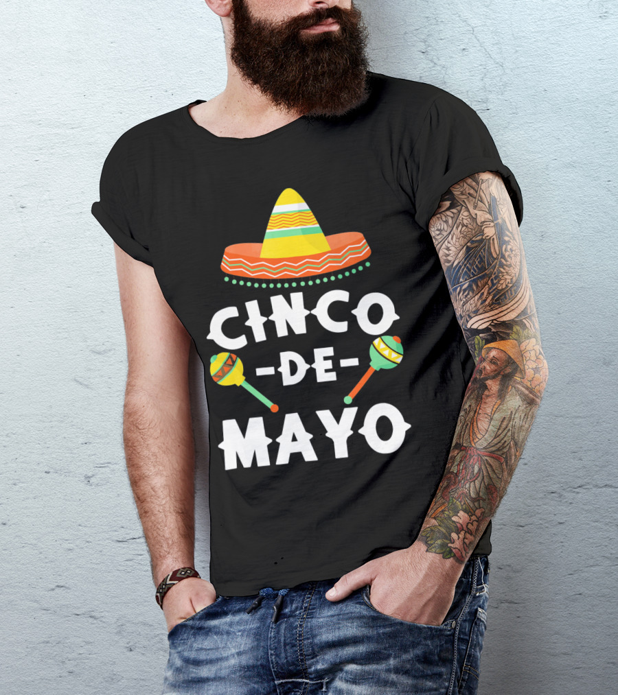 Cinco De Mayo Sombrero And Maracas T-Shirt