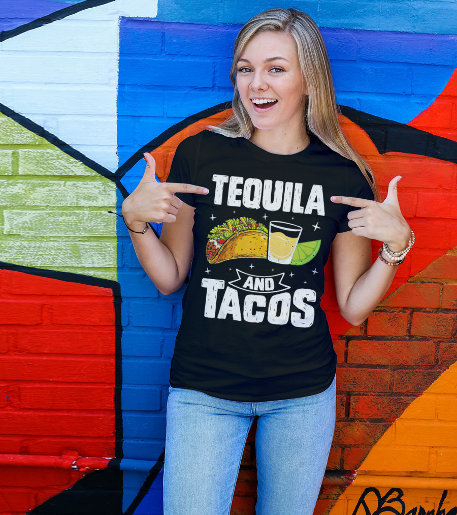 Tequila And Tacos With Lime Slice Cinco De Mayo T-Shirt