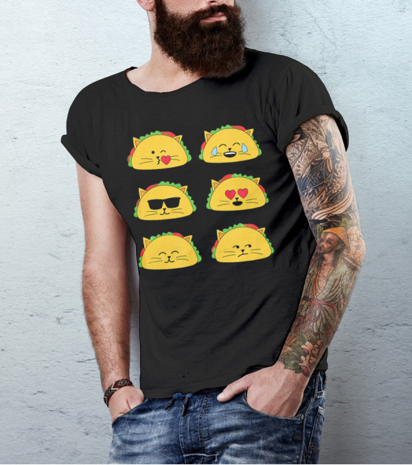Taco Cat Emoji Faces Tacocat Lover T-Shirt