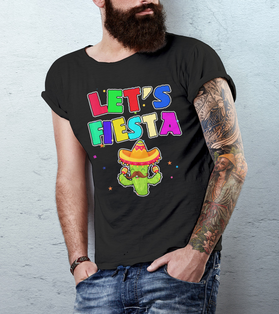 Let's Fiesta Cinco De Mayo Drinko Cactus Sombrero T-Shirt