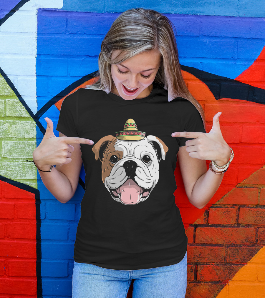 Boxer Dog Sombrero Cinco De Mayo Fiesta Fun T-Shirt