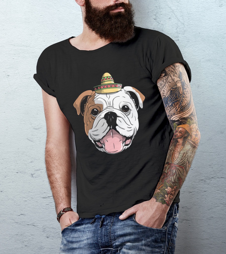 Boxer Dog Sombrero Cinco De Mayo Fiesta Fun T-Shirt