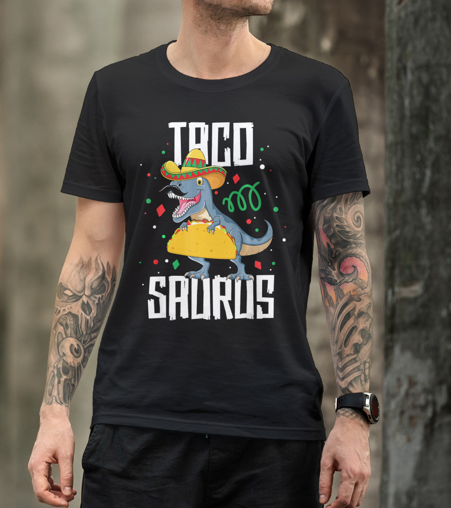 Taco Saurus Sombrero Cinco De Mayo Dinosaur T-Shirt