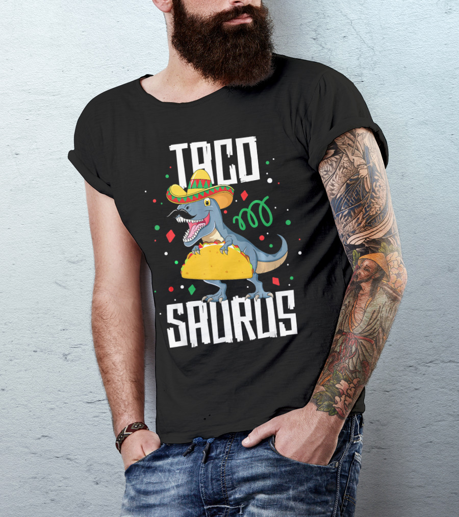 Taco Saurus Sombrero Cinco De Mayo Dinosaur T-Shirt