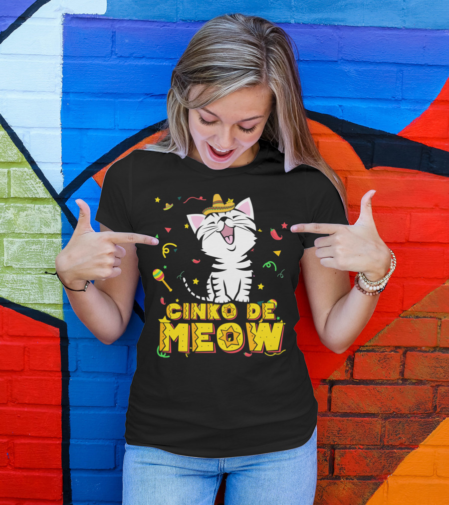 Cinco De Meow Cat Sombrero T-Shirt