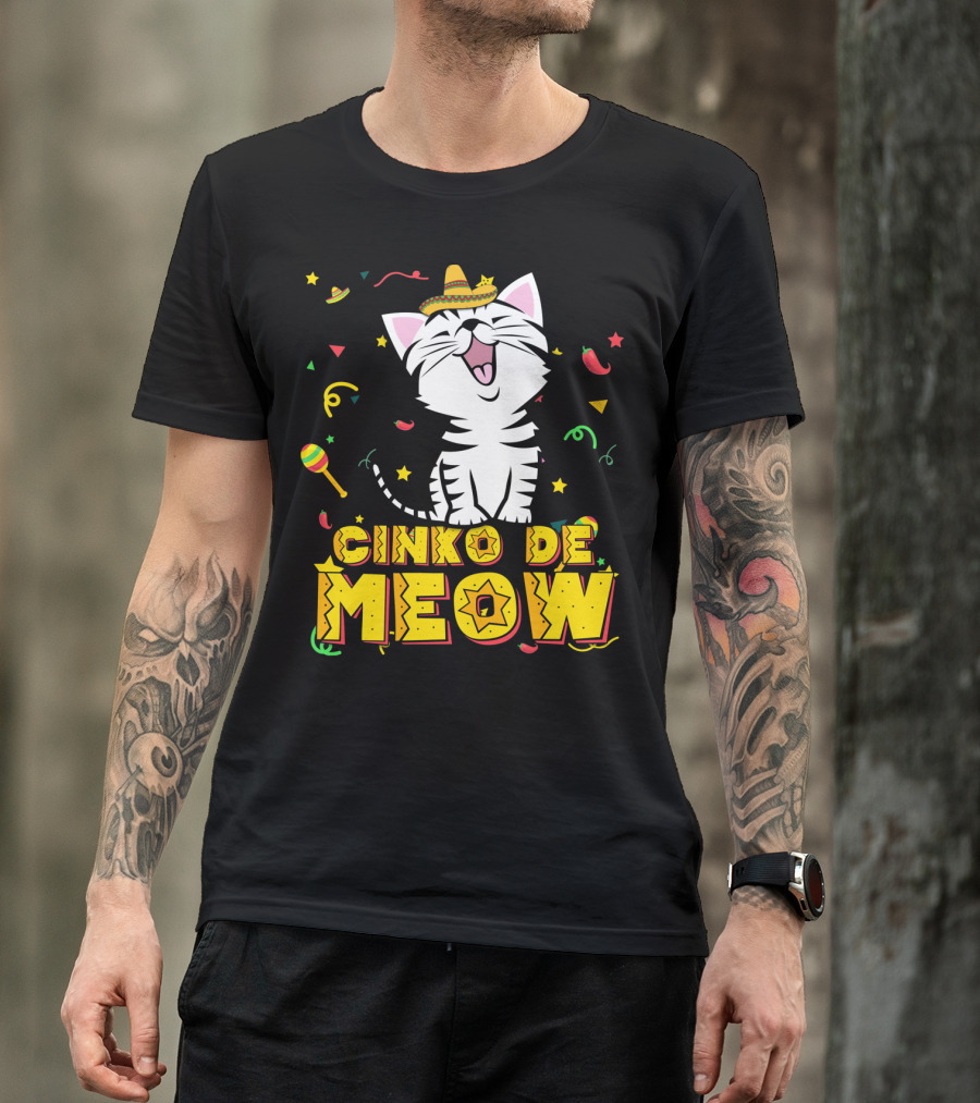 Cinco De Meow Cat Sombrero T-Shirt