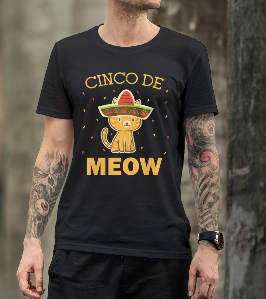 Cinco De Meow Cat Sombrero Kitten T-Shirt