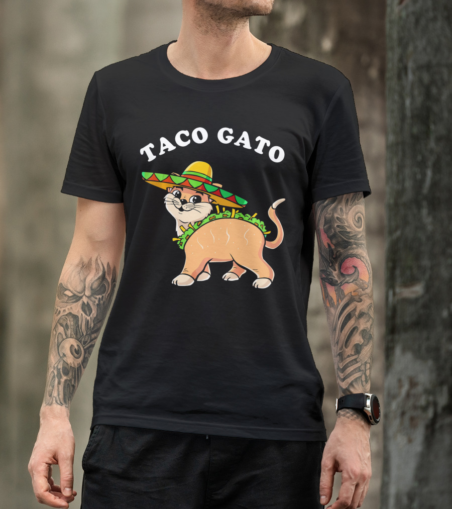Taco Gato Sombrero Funny Cinco De Mayo Cat T-Shirt