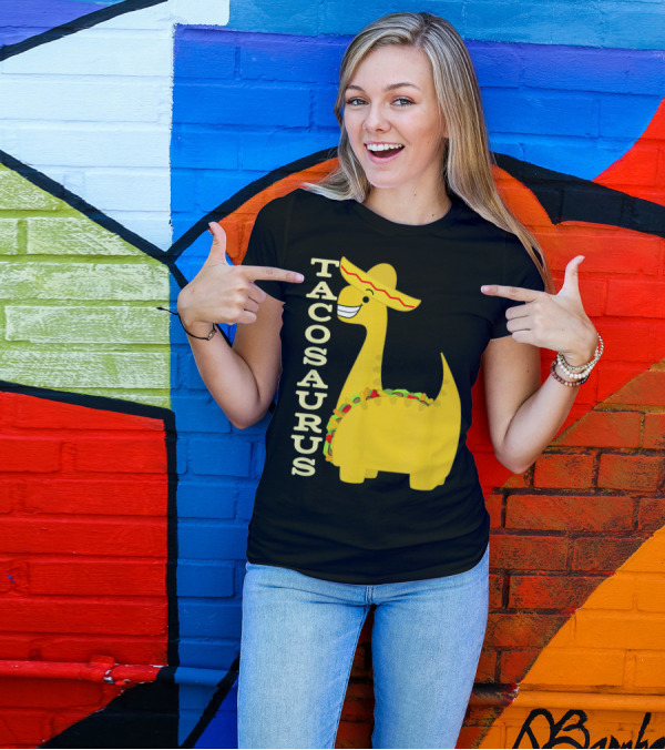 Cinco De Mayo Tacosaurus Dinosaur With Sombrero T-Shirt