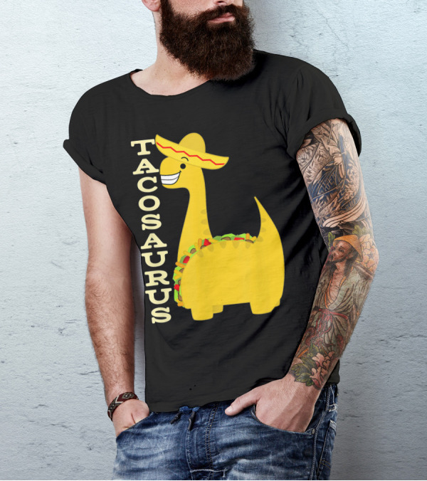 Cinco De Mayo Tacosaurus Dinosaur With Sombrero T-Shirt