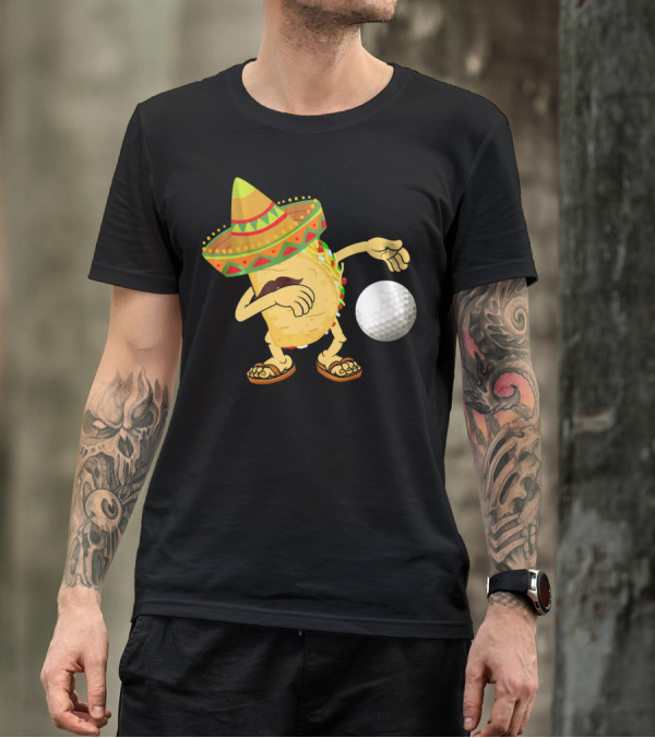 Dabbing Golf Taco Dab Funny Cinco Sombrero Dance T-Shirt