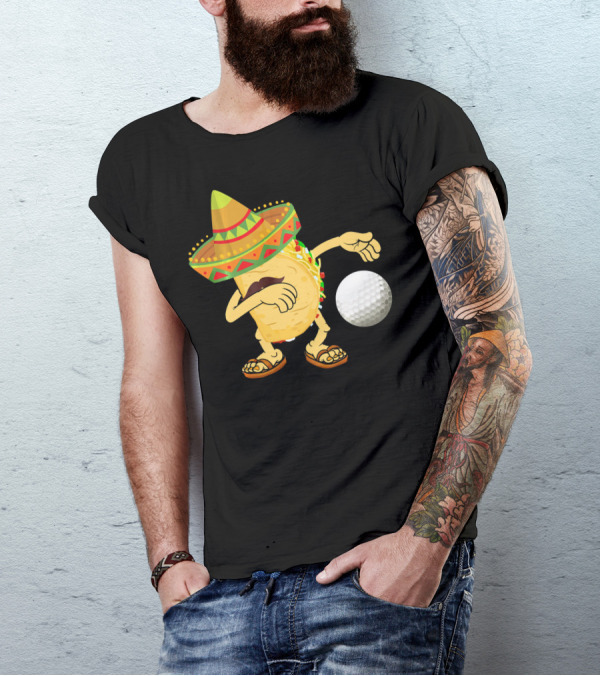 Dabbing Golf Taco Dab Funny Cinco Sombrero Dance T-Shirt