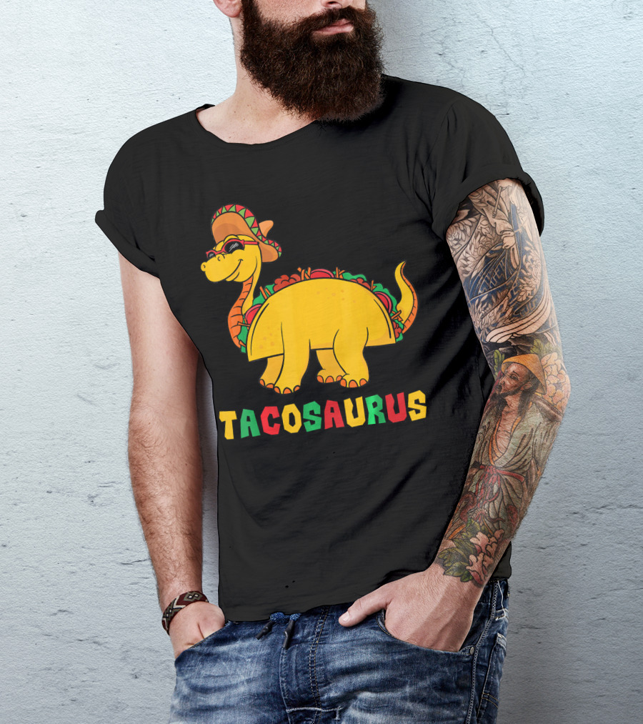 Tacosaurus Dinosaur With Sombrero For Cinco De Mayo T-Shirt
