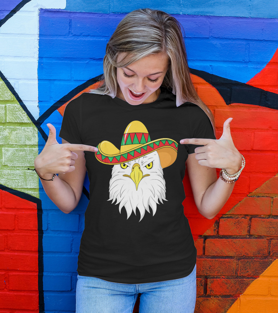 Cinco De Mayo Eagle With Sombrero America Kids T-Shirt
